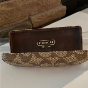 Coach Tan and Brown Eyeglass Case
